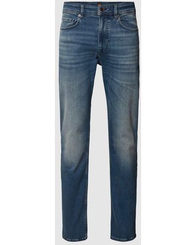 BOSS Tapered Fit Jeans mit Eingrifftaschen Modell 'TABER' - Blau
