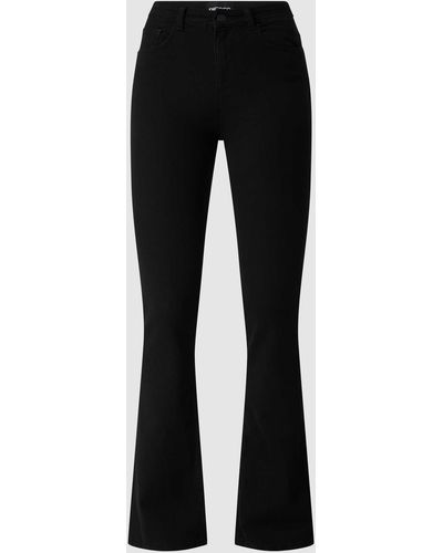 Pieces Flared Jeans Met Stretch, Model 'Peggy' - Zwart