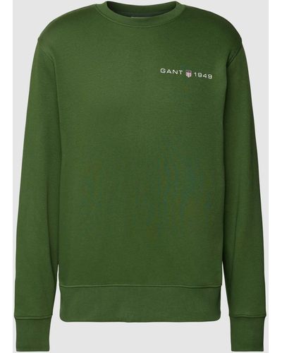 GANT Sweatshirt Met Labelprint - Groen
