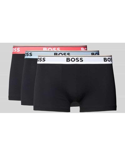 BOSS Trunks mit elastischem Logo-Bund im 3er-Pack - Schwarz