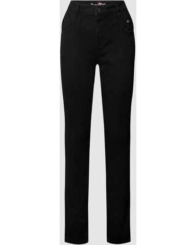 Buena Vista Jeans Met Labeldetail - Zwart