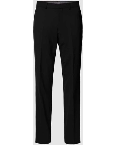 S.oliver Regular Fit Anzughose mit Bügelfalten Modell 'OULTIMATE' - Schwarz