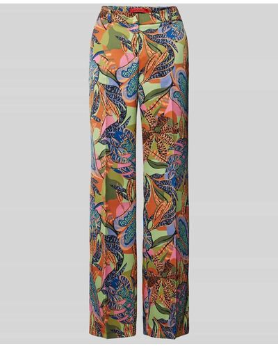 MAX&Co. Regular Fit Stoffhose mit Allover-Print Modell 'STEFY' - Weiß