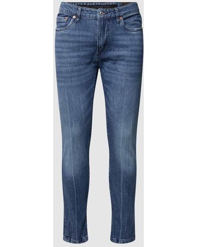 DRYKORN Slim Fit Jeans im Used-Look Modell 'WEST' - Blau