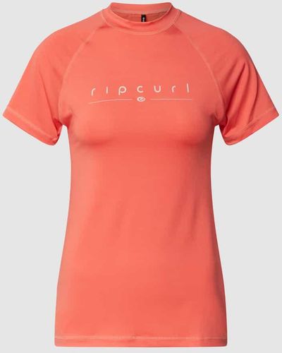 Rip Curl T-Shirt mit Label-Print - Pink