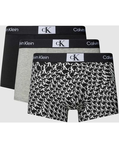 Calvin Klein Trunks mit elastischem Label-Bund Modell 'CK 96' im 3er-Pack - Schwarz