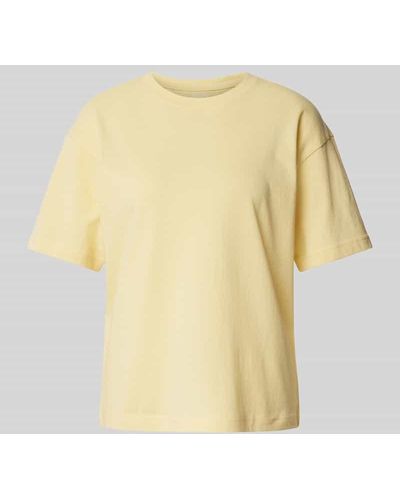 Jake*s Oversized T-Shirt mit überschnittenen Schultern - Gelb