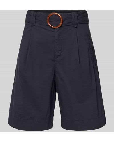 M·a·c Regular Fit Shorts mit Bundfalten Modell 'Kira' - Blau