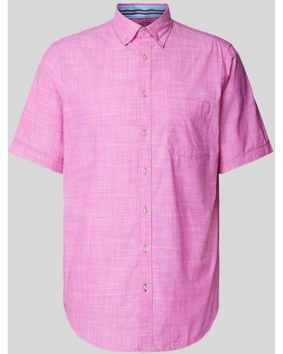 Christian Berg Men Freizeithemd mit Button-Down-Kragen - Pink