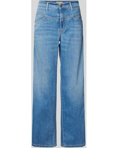Cambio Wide Leg Jeans mit verkürztem Schnitt Modell 'AIMEE' - Blau