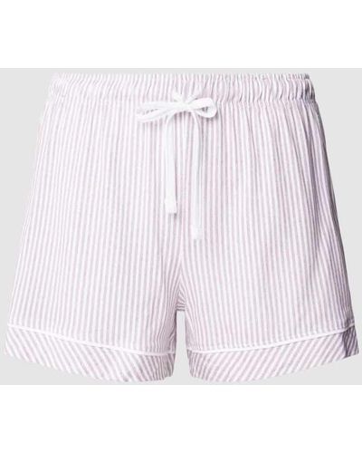 S.oliver Pyjama-Shorts aus Baumwoll-Viskose-Mix mit Streifenmuster - Pink
