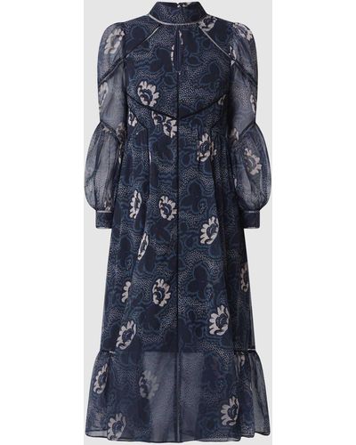 Ted Baker Midi-jurk Van Chiffon - Blauw