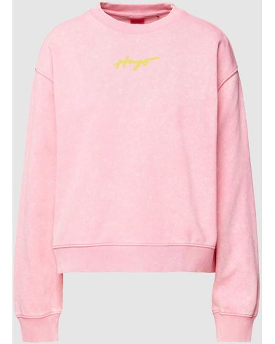 HUGO Sweatshirt Met Motiefprint - Roze