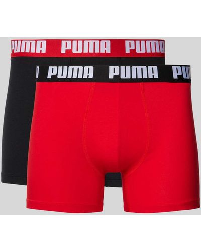 PUMA Trunks mit Label-Detail im 2er-Pack - Rot