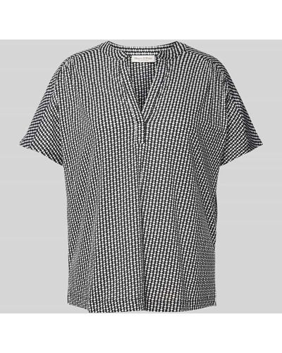Marc O' Polo T-Shirt mit Tunikakragen - Grau