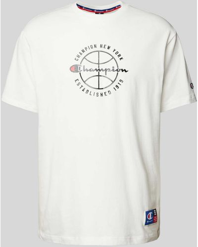 Champion T-Shirt mit Label-Print - Grau