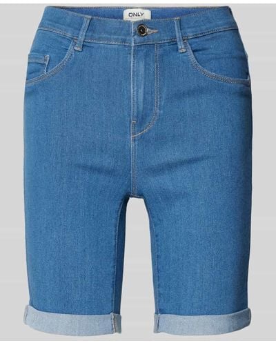 ONLY Slim Fit Jeansshorts im 5-Pocket-Design Modell 'RAIN LIFE' - Blau