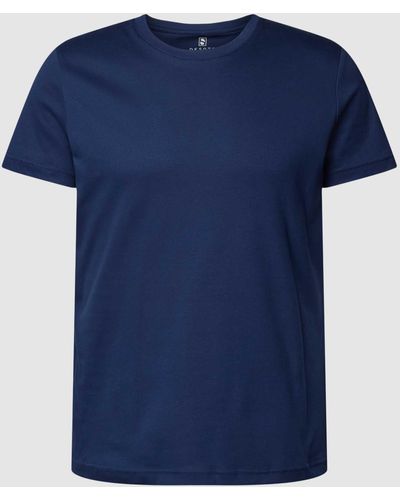 DESOTO T-shirt Met Geribde Ronde Hals - Blauw