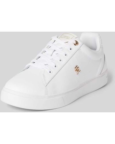 Tommy Hilfiger Sneaker aus Leder mit Label-Detail Modell 'ELEVATED' - Weiß