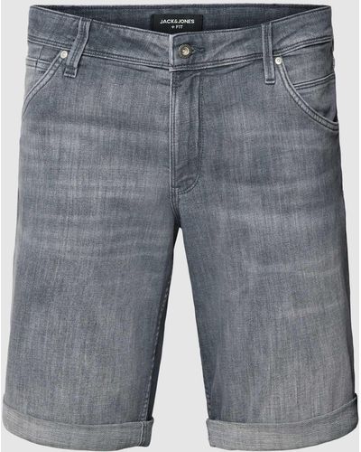 Jack & Jones Korte Plus Size Jeans Met Vaste Omslag Aan De Pijpen - Grijs