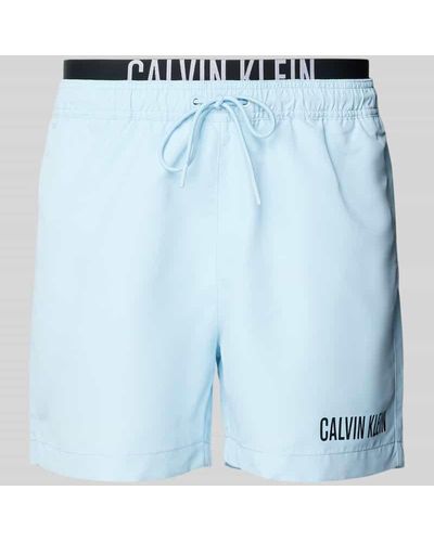 Calvin Klein Badehose mit elastischem Bund - Blau