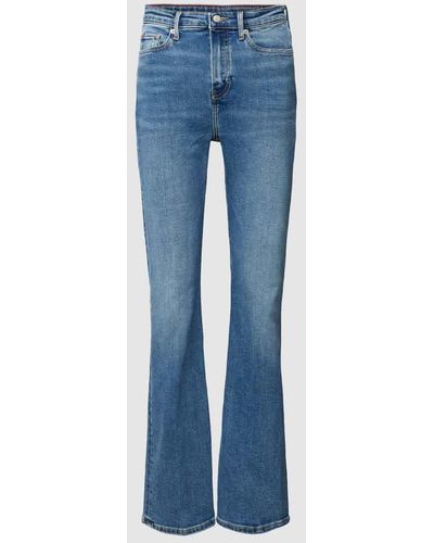 Tommy Hilfiger Bootcut Jeans im 5-Pocket-Design Modell 'Leo' - Blau