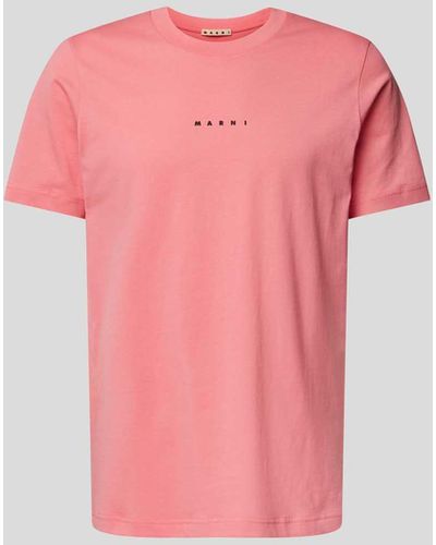 Marni T-Shirt mit Label-Print - Pink