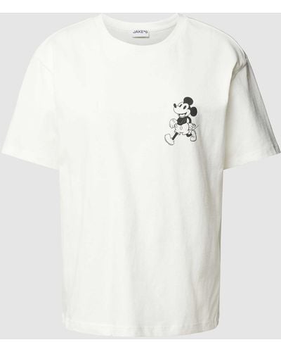 Jake*s T-shirt Met Motiefprint - Wit