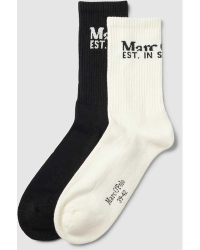 Marc O' Polo Socken mit Label-Print Modell 'Charlie' im 2er-Pack - Natur