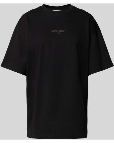 Sixth June Oversized T-Shirt mit Label-Print Modell 'SAMOURAI' - Schwarz