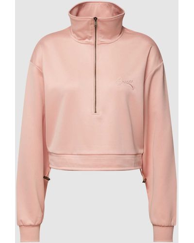 Guess Sweatshirt mit Logo-Stitching Modell 'ANITA' - Pink