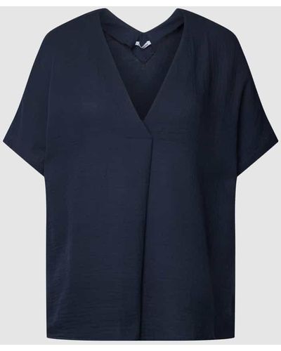 Seidensticker Blusenshirt aus reiner Baumwolle mit V-Ausschnitt - Blau