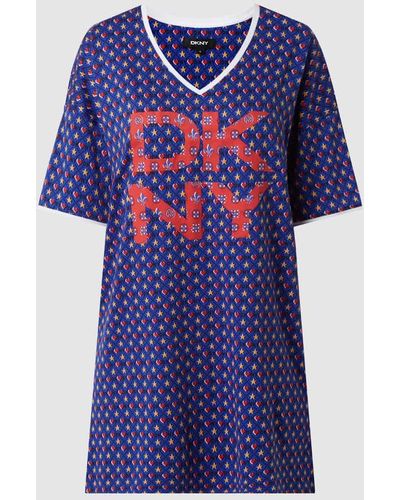 DKNY Nachthemd mit Allover-Muster - Blau