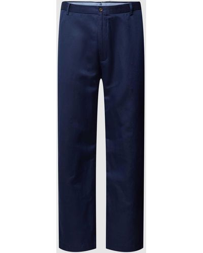Ralph Lauren Plus Size Straight Fit Chino Met Franse Steekzakken - Blauw