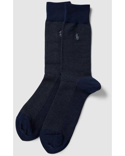 Polo Ralph Lauren Socken mit grafischem Muster im 2er-Pack - Blau