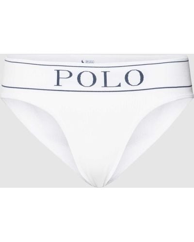 Polo Ralph Lauren Slip mit Logo-Print Modell 'Modern Brief' - Weiß