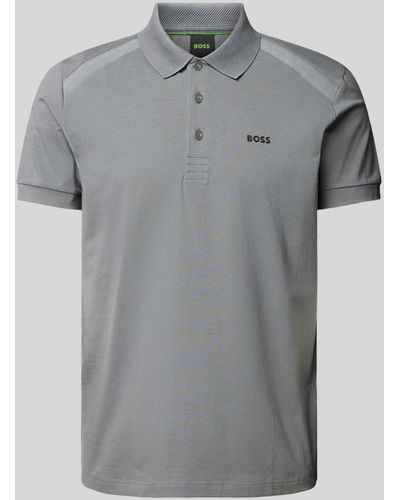 BOSS Poloshirt mit Label-Print Modell 'Paddy' - Grau
