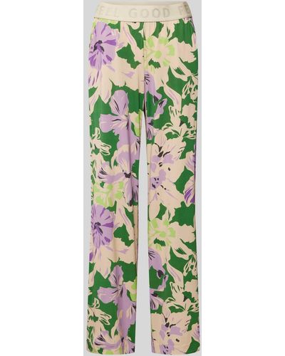 Brax Loose Fit Stoffhose mit floralem Print Modell 'STYLE.MAINE' - Grün