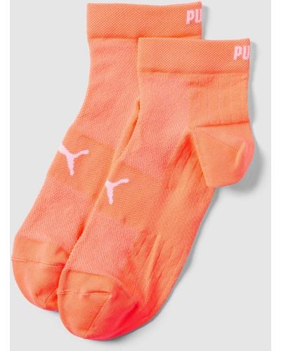 PUMA Socken mit Label-Details im 2er-Pack Modell 'Sport Light Quarter' - Orange