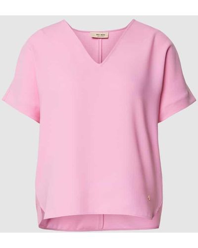 Mos Mosh Blusenshirt mit V-Ausschnitt Modell 'AURI LEIA' - Pink