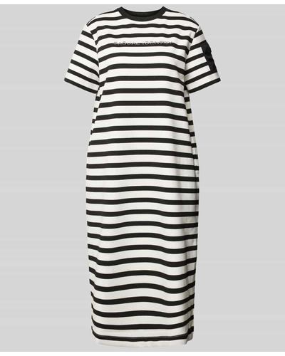 comma casual identity T-Shirt-Kleid mit Streifenmuster - Schwarz