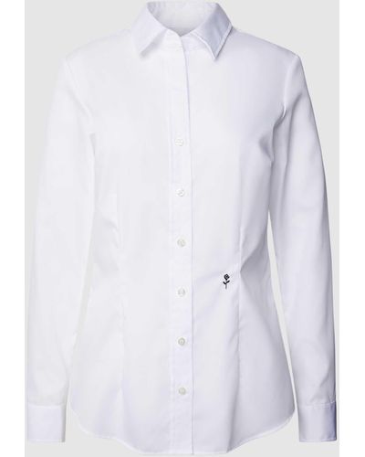 Seidensticker Hemdbluse mit Motiv-Stitching - Weiß