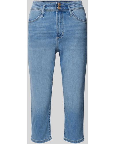 S.oliver Slim Fit Capri-jeans Met Ceintuurlussen - Blauw