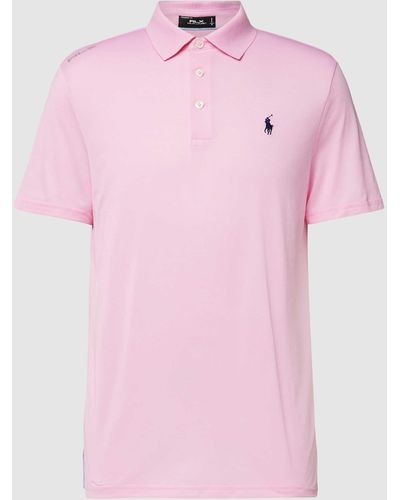 Polo Ralph Lauren Tailored Fit Poloshirt Met Labelstitching - Roze