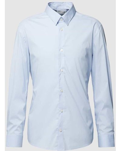 DRYKORN Business-Hemd mit Kentkragen und unifarbenem Design - Blau