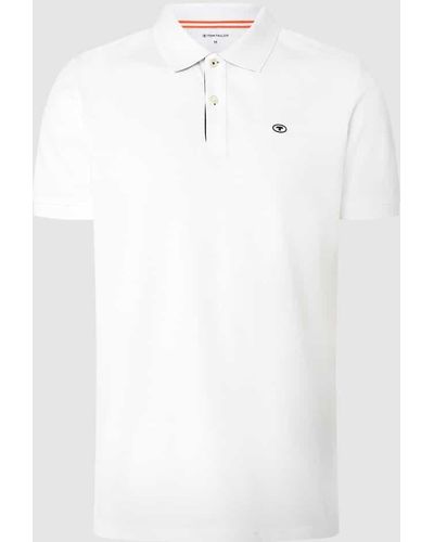 Tom Tailor Poloshirt mit Logo-Stitching Modell 'Basic' - Weiß