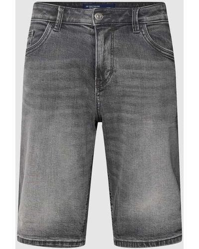 Tom Tailor Jeansshorts im 5-Pocket-Design Modell 'Josh' - Grau