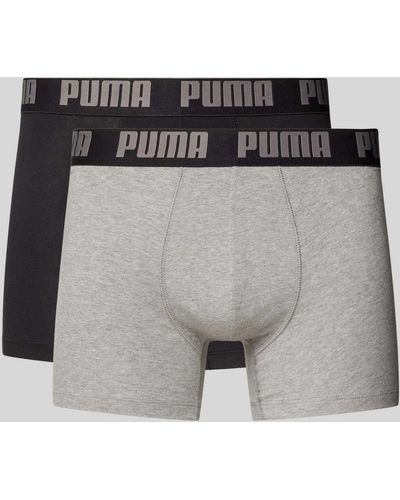 PUMA Trunks mit Label-Detail im 2er-Pack - Grau