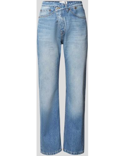 Victoria Beckham Straight Fit Jeans aus Baumwolle - Blau