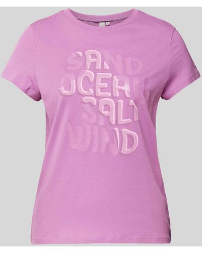 QS T-Shirt mit Motiv-Print - Pink